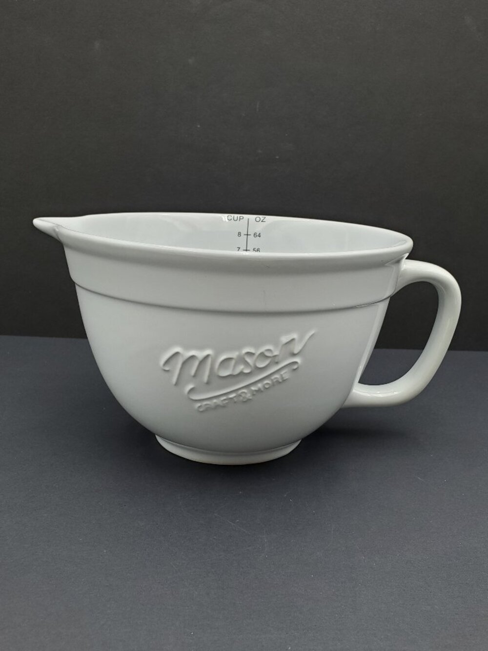 Mason Craft & More Batter Bowl White 8 Cup 64 Ounce Handled Mixing Bowl